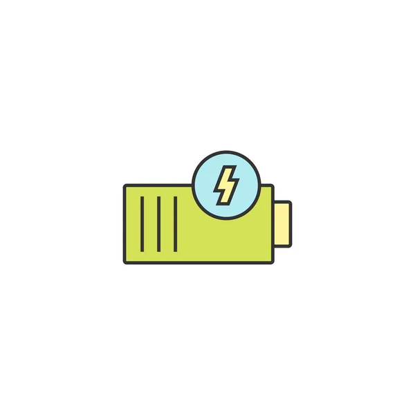 バッテリー アイコンの概要 編集可能な Stroke オブジェクトのベクター イラスト デザイン 電気自動車のコンセプト — ストックベクタ