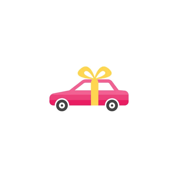 Ajándék autó ikon lapos stílusban elszigetelt fehér háttér — Stock Vector