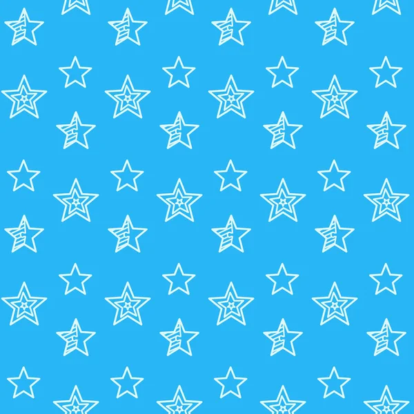 Estrelas e polígonos formas linha fina sinais padrão sem costura — Vetor de Stock