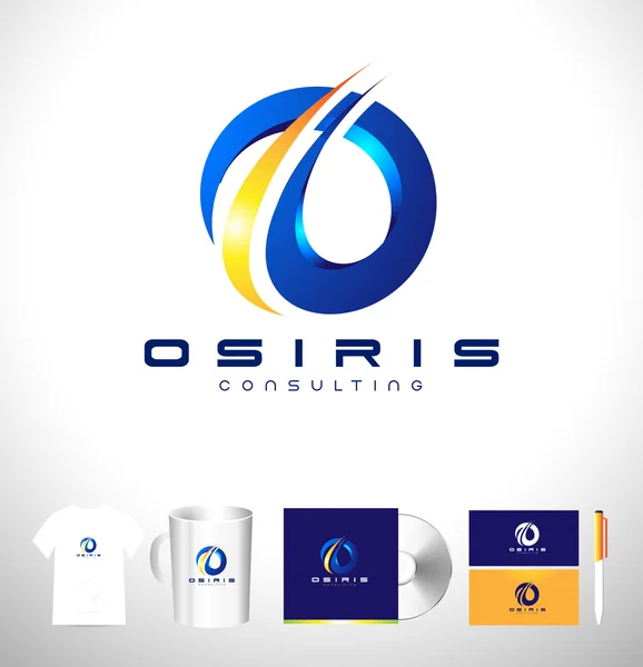 Σχεδιασμός εταιρικού λογότυπου μπλε επιχειρήσεων γράμμα O — Διανυσματικό Αρχείο