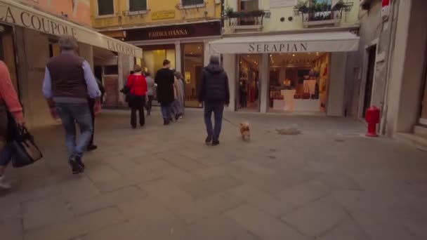 Venecia Italia 29 Oct 2016: Venecia 4K. Gente caminando por las calles de Venecia . — Vídeos de Stock