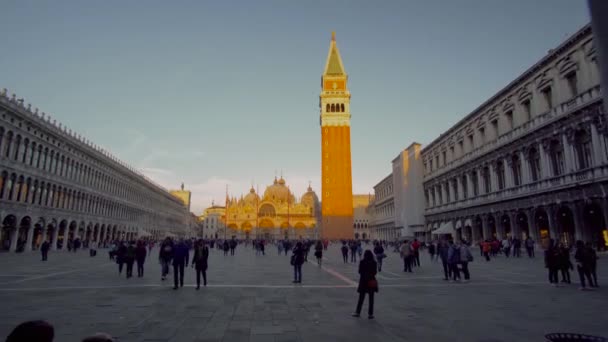 Venecia Italia 29 Oct 2016: Venecia 4K. Plaza de San Marco en Venecia . — Vídeos de Stock