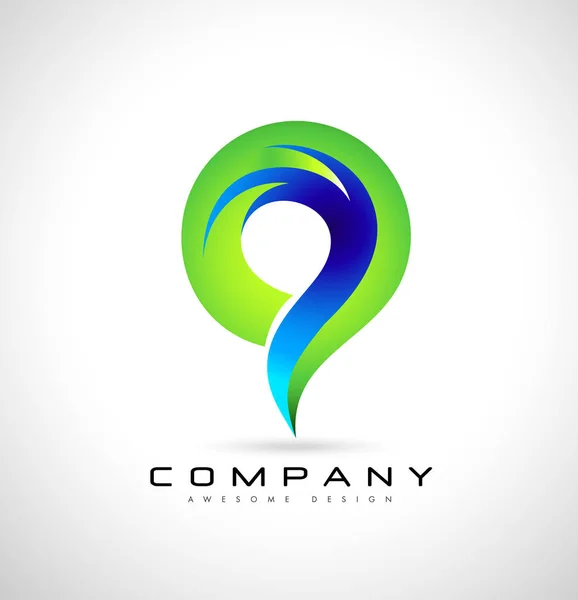 Diseño abstracto del logotipo corporativo. Logo abstracto verde — Archivo Imágenes Vectoriales