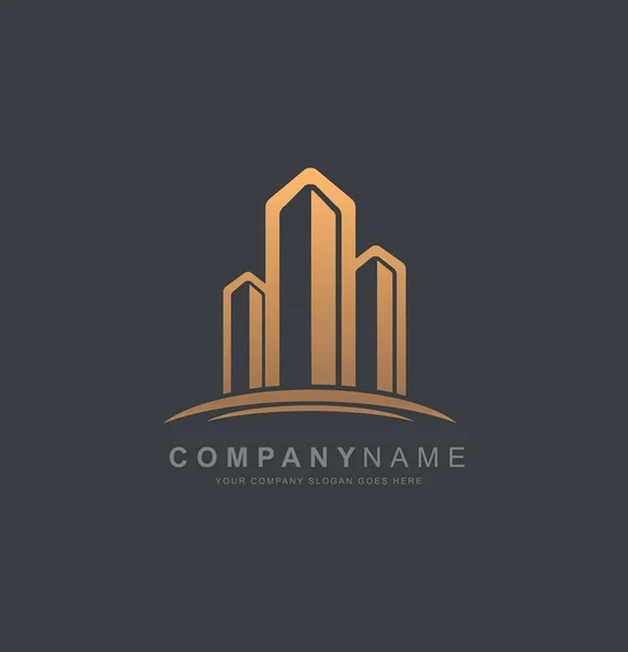 Projektowanie Logo nieruchomości. Budynek Logo — Wektor stockowy