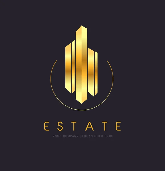 Immobilier Immeuble Logo — Image vectorielle