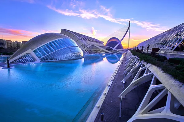 Valencia Cidade das Artes e Ciências Sunrise . — Fotografia de Stock