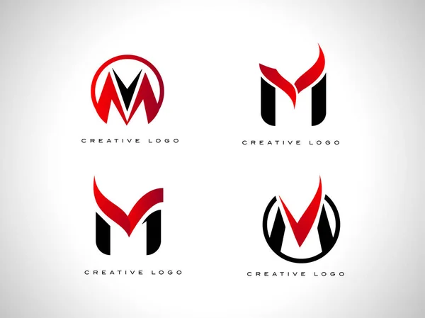 Letter M Logo Set — Stock Vector