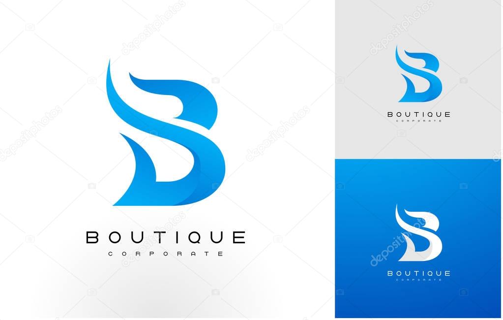 B Logo Blue .B Letter Icon Design Vector Illustration.
