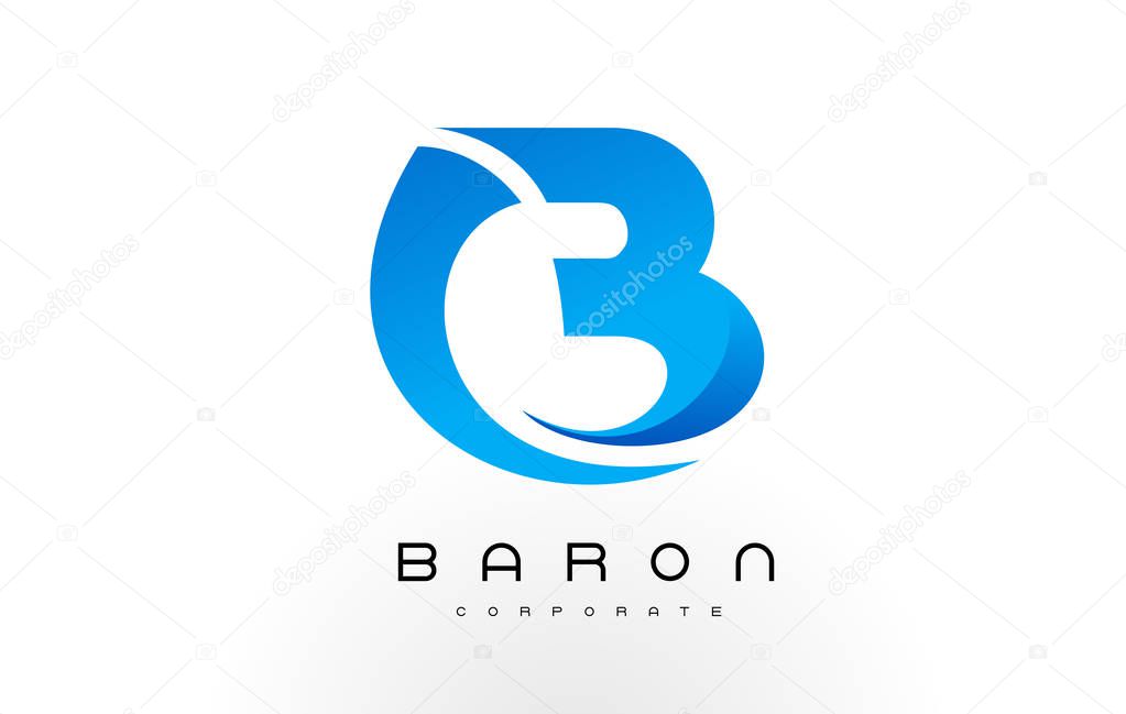 B Logo Blue .B Letter Icon Design Vector Illustration.