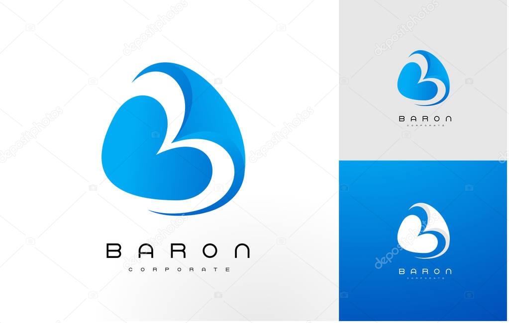 B Logo Blue .B Letter Icon Design Vector Illustration.