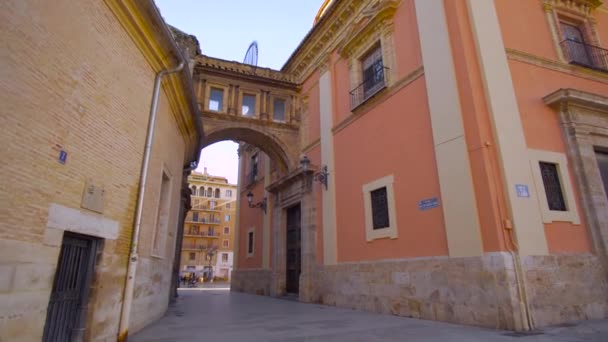 Βαλένθια Ισπανία Κέντρο της πόλης Plaza De La Reina — Αρχείο Βίντεο