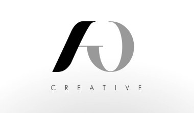 O mektup Logo tasarımı. Yaratıcı Ao harf simgesi 