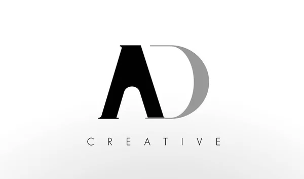 Diseño del logotipo de una letra D. Icono creativo de AD Letters — Vector de stock