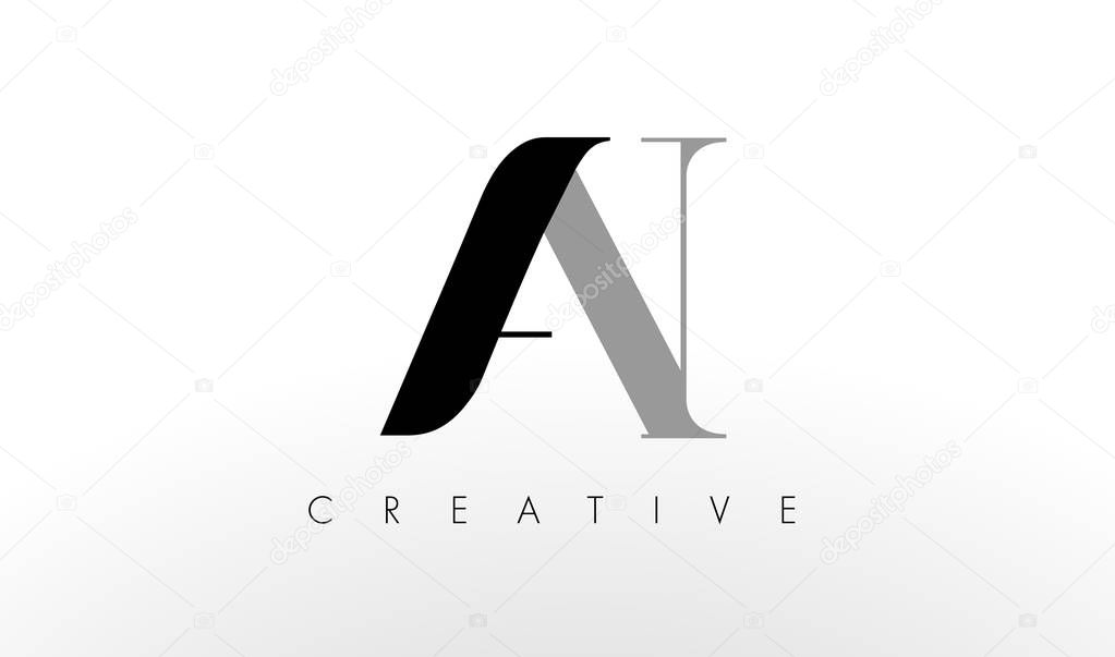 A N Letter Logo Design. Creative Modern AN Letters Icon Illustration.