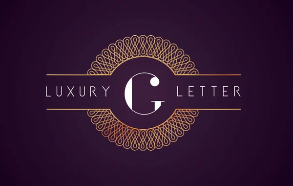 G lyx brev logotyp. Golden Royal Design — Stock vektor