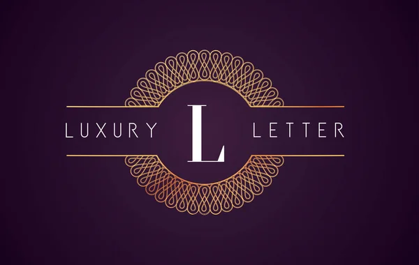 L lyx brev logotyp. Golden Royal Design — Stock vektor