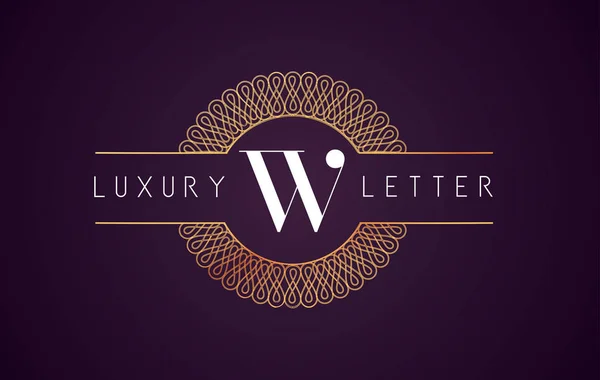 W lyx brev logotyp. Golden Royal Design — Stock vektor