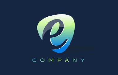 e mektup Logo. Oval şekil Modern tasarım