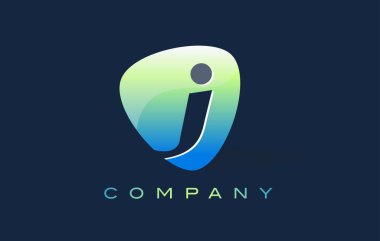 j harfi Logo. Oval şekil Modern tasarım