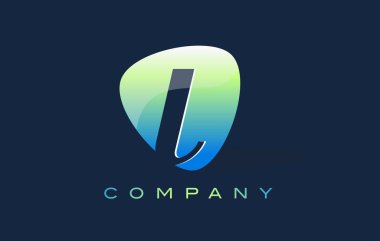 l harfi Logo. Oval şekil Modern tasarım
