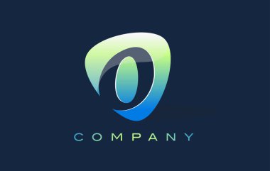 o mektup Logo. Oval şekil Modern tasarım