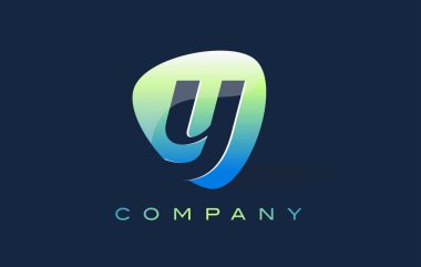 y harfi Logo. Oval şekil Modern tasarım
