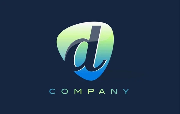 D list Logo. Owalny kształt nowoczesny Design — Wektor stockowy