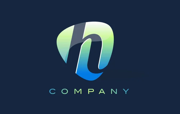 H list Logo. Owalny kształt nowoczesny Design — Wektor stockowy