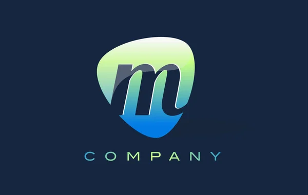 M-brev logotypen. Oval form Modern Design — Stock vektor