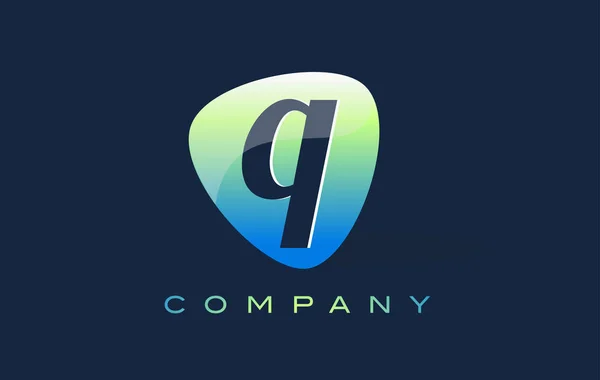 Q Logo Carta. Forma oval Design moderno — Vetor de Stock