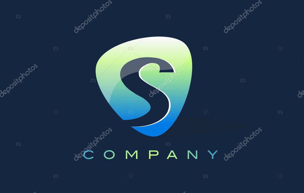 S Letter Logo. Oval Shape Modern Design with Glossy Look.