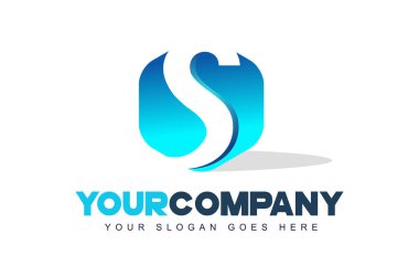 s harfi Logo. Altıgen şekil Modern tasarım
