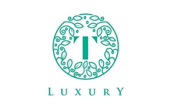 Logotipo de la letra T Luxury.Beauty Cosmetics Logo — Archivo Imágenes Vectoriales