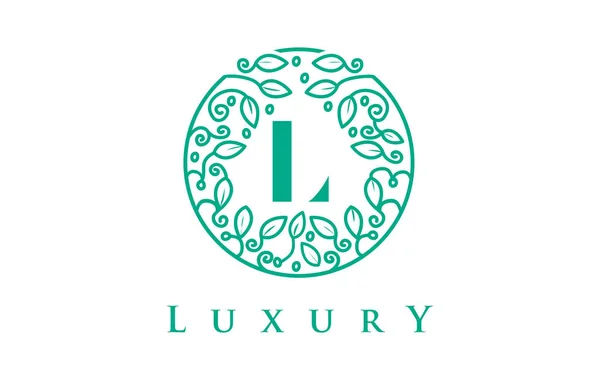 L harfi Logo Luxury.Beauty kozmetik Logo — Stok Vektör