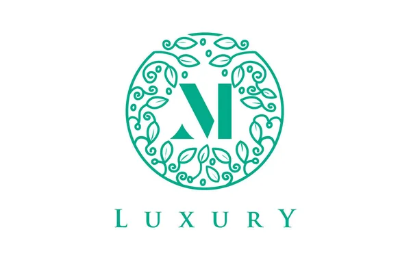 M Lettera Logo Luxury.Beauty Cosmetici logo — Vettoriale Stock