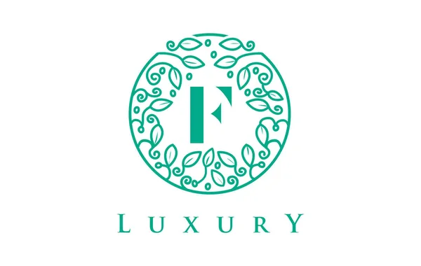 Logotipo de la letra F Luxury.Beauty Cosmetics Logo — Archivo Imágenes Vectoriales