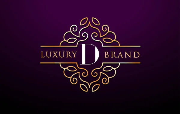 Diseño del monograma de Luxury.Royal del logotipo de la letra D — Archivo Imágenes Vectoriales