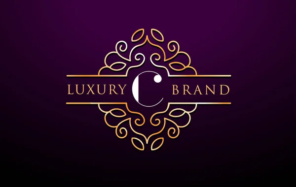 C 文字ロゴ Luxury.Royal モノグラム デザイン — ストックベクタ