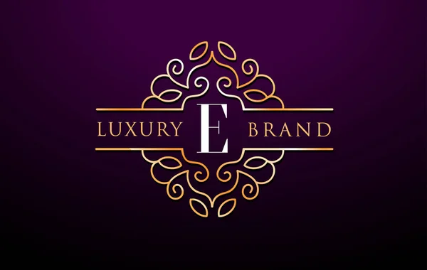 E 字母标志 Luxury.Royal 会标设计 — 图库矢量图片