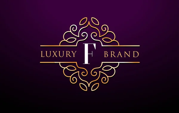 Diseño del monograma de F Letter Logo Luxury.Royal — Archivo Imágenes Vectoriales