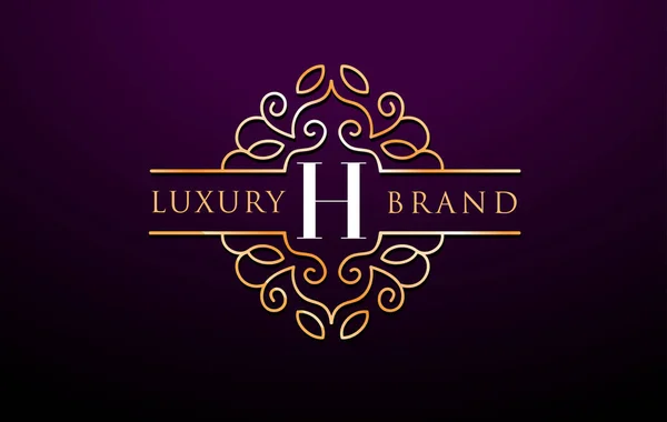 H Carta Logo Luxury.Royal Monogram Design —  Vetores de Stock