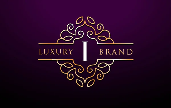 I Letter Logo Luxury.Royal Monogram Design — Stock Vector