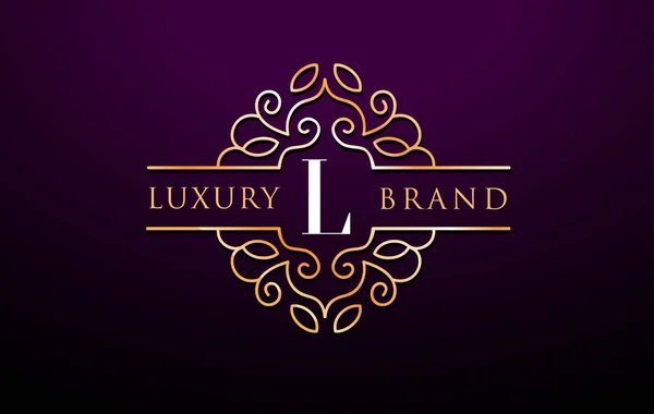 L Lettera Logo Luxury.Royal Monogram Design — Vettoriale Stock