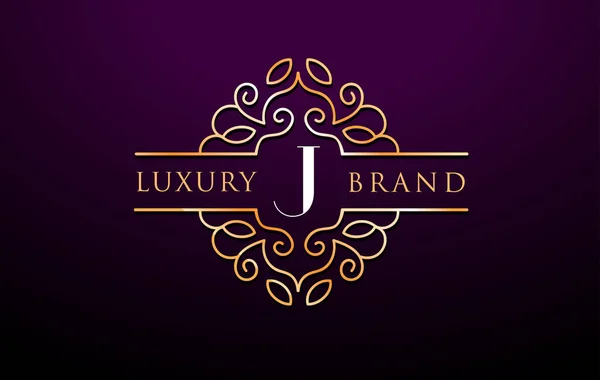 Logotipo J Letter Diseño de monograma de Luxury.Royal — Archivo Imágenes Vectoriales