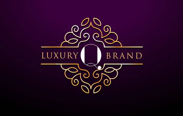 Q Letter Logo Luxury.Royal Monogram Design — Stock Vector