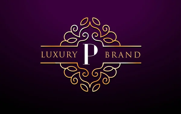 Diseño de monograma de lujo del logotipo de la letra P. Royal — Archivo Imágenes Vectoriales