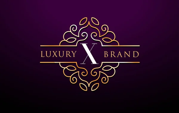 X Letter Logo Luxury.Royal Monogram Design — Stock Vector