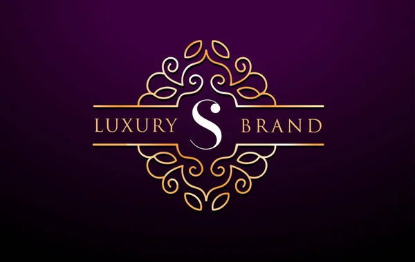 S 文字ロゴ Luxury.Royal モノグラム デザイン — ストックベクタ