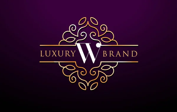 W 字母标志 Luxury.Royal 会标设计 — 图库矢量图片