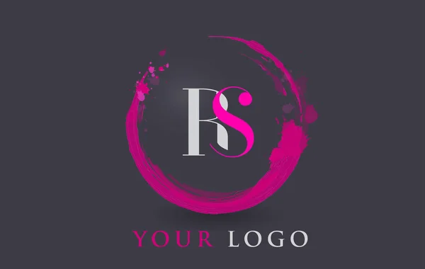 RS Lettre Logo Circulaire Purple Splash Brush Concept . — Image vectorielle
